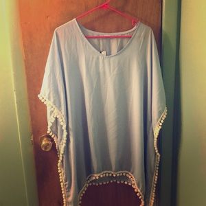 Brand new w tag swim suit coverup sheer pale blue